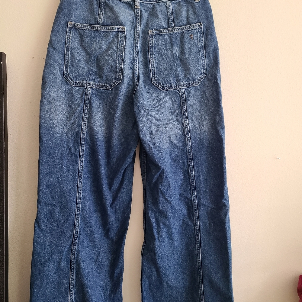 High-Rise Wide Leg Denim Jeans in Medium Blue 30 - Picture 3 of 4